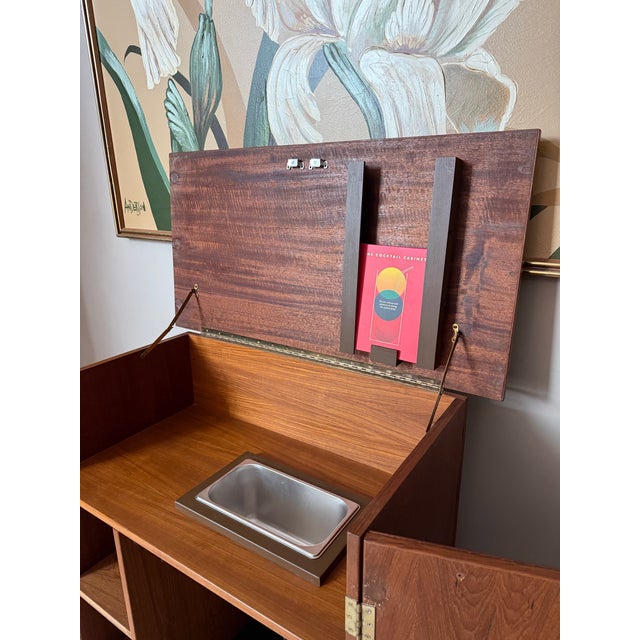 Vintage 1970s MCM Teak Wood Converted Bar Cabinet For Sale In Houston - Image 6 of 12