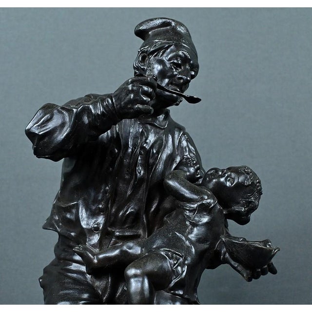 Rousseau, The First Meal, Early 20th Century, Bronze For Sale - Image 6 of 15