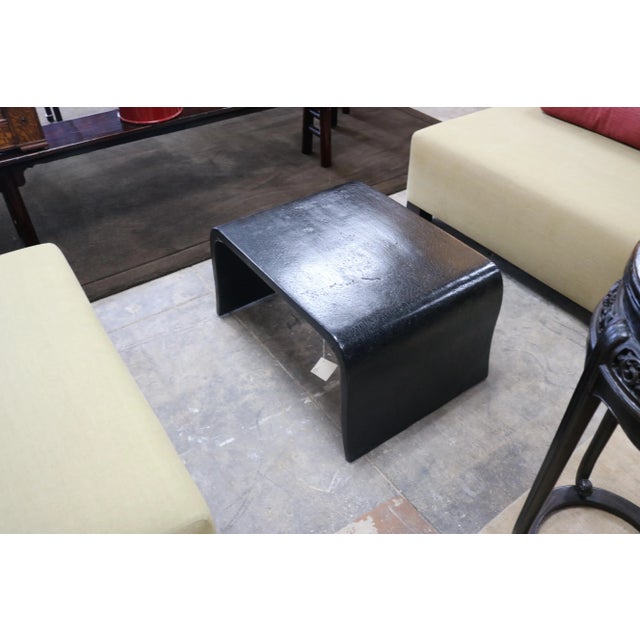 Asian 1920s Black Crackle Lacquer Low Table For Sale - Image 3 of 6
