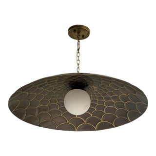 Fish Scales Style Brass Flush Mount Ceiling Light Fixture For Sale