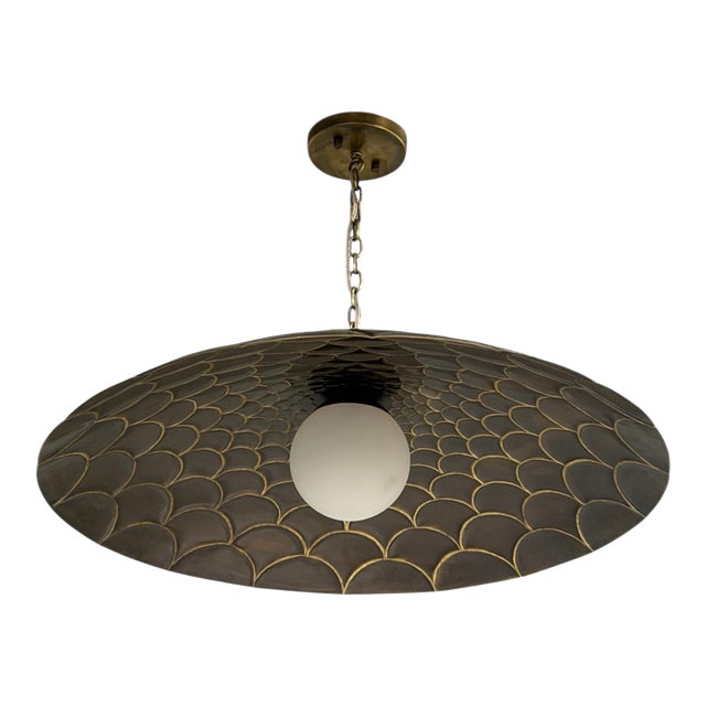 Fish Scales Style Brass Flush Mount Ceiling Light Fixture For Sale