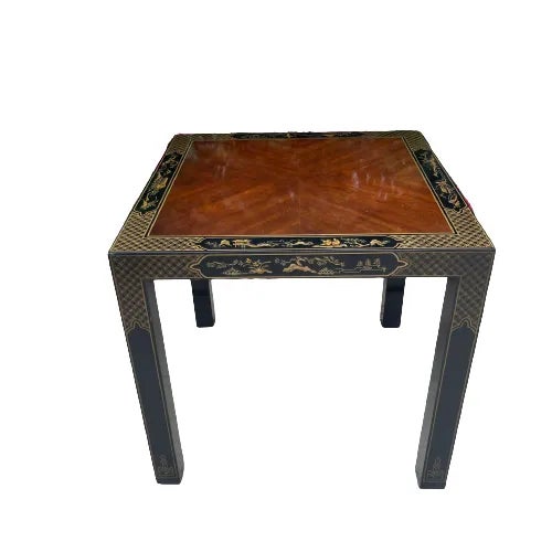 Black Late 20th Century Drexel "Etcetera" Black & Gold Hand-Painted Chinoiserie Side Table For Sale - Image 8 of 8