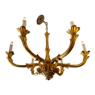 Gray Morell Silken Gilded Gold Chandelier For Sale