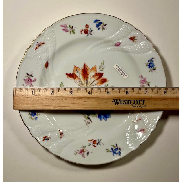Antique Weimar Porzellan Hand Painted Floral Plates German Porcelain - Set of 6 For Sale - Image 10 of 10