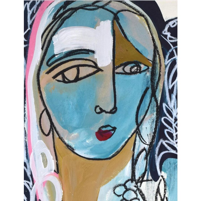 Contemporary Neoclassical Cubist Portrait Painting For Sale - Image 4 of 7