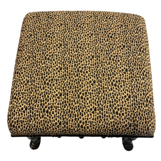 Faux Bamboo Leopard Stool/Ottoman For Sale In Miami - Image 6 of 7