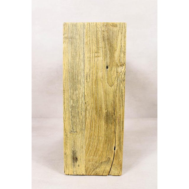 Rustic Vintage Rustic Stool in Elm Wood For Sale - Image 3 of 5