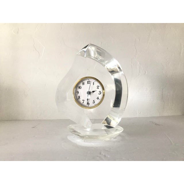 Vintage Lucite Van Teal Clock For Sale - Image 9 of 9