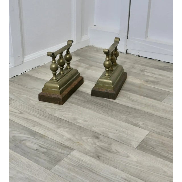 Victorian Brass Andirons or Fire Dogs, Set of 2 For Sale - Image 4 of 5