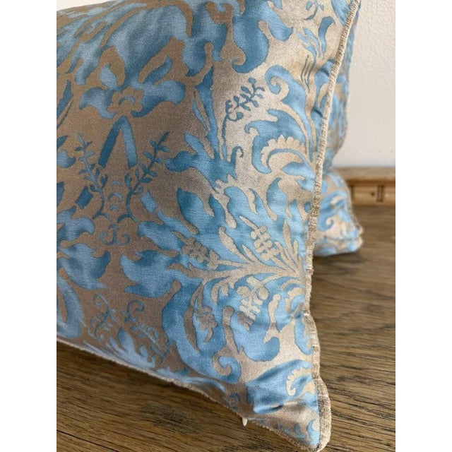 Textile Pair of Custom Fortuny Textile Pillows With Velvet Backs For Sale - Image 7 of 10