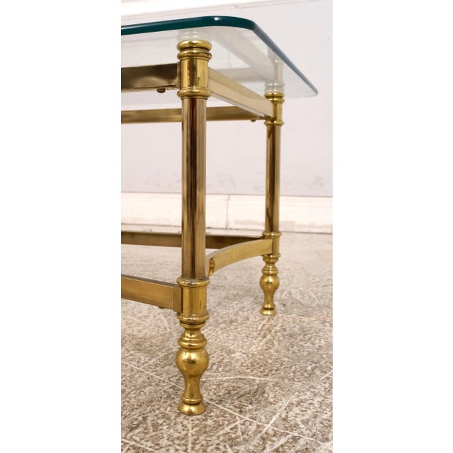 Metal Brass Base Regency Style Coffee Occasional Table For Sale - Image 7 of 10