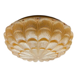 Round Amber Glass Wall Lamp from Limburg, 1960s For Sale