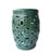 French Duluth Dark Teal Glaze Interlocking Rings Garden Stool For Sale - Image 3 of 3
