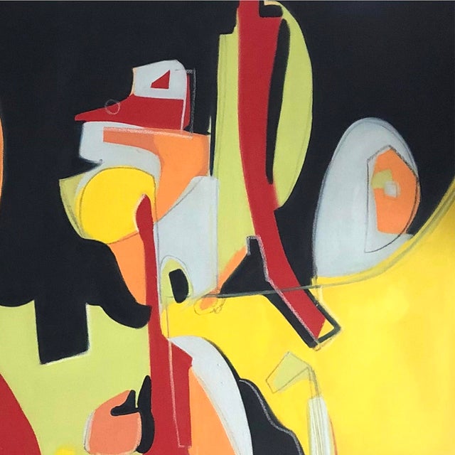 Abstract Making Lemonade by Amy Hutcheson | Oil on canvas Abstract composition with vibrant colors. For Sale - Image 3 of 5