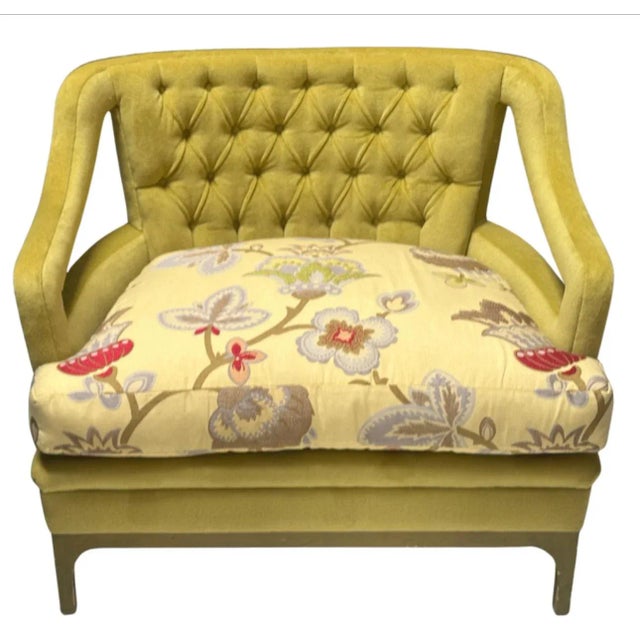 1960s Vintage 1963 Diskin Art Modern Designer Mohair Club Chair For Sale - Image 5 of 6