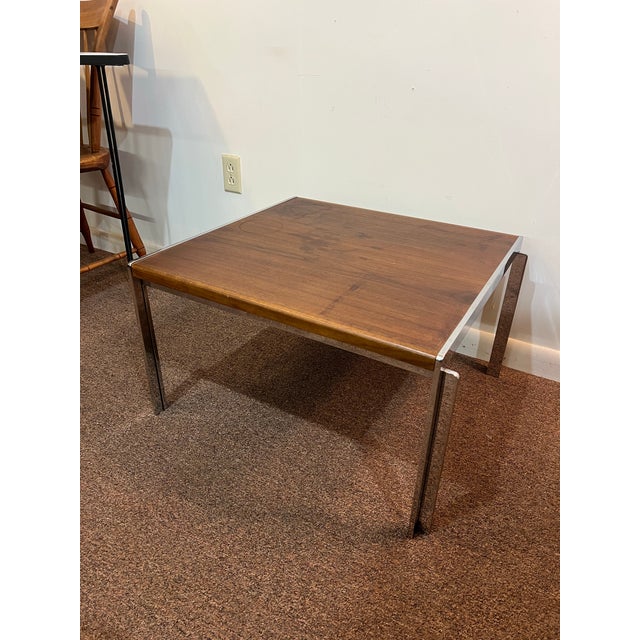 Mid-Century Modern Mid-Century Modern Electa Stow Davis Walnut and Chrome Coffee Table For Sale - Image 3 of 8