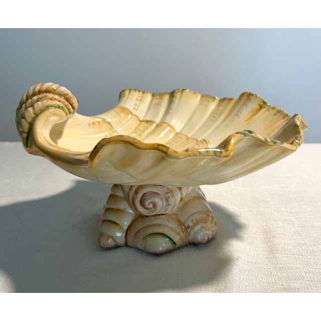 Mid 20th Century Mid 20th Century Mid-Century Modern Italian Viteri Shell Pedestal Centerpiece Bowl For Sale - Image 5 of 6