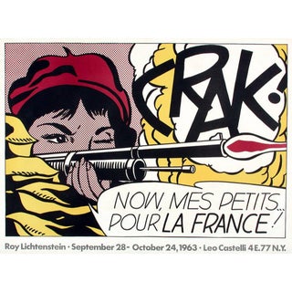Offset Lithography CRACK! Poster attributed to Roy Lichtenstein, 1963 For Sale