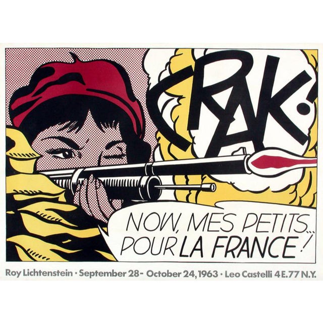 Offset Lithography CRACK! Poster attributed to Roy Lichtenstein, 1963 For Sale