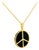Mid 20th Century 14k Yellow Gold Black Onyx Peace Sign Pendant Slide Modern Estate For Sale