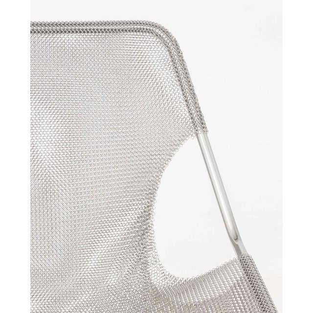 Mid-Century Modern Objekto Paulistano Mesh Stainless Steel Armchair For Sale - Image 3 of 8