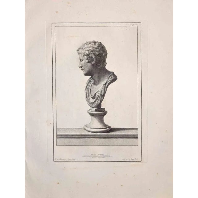 Ancient roman statue, original etching from the end of the 18th century, made by various old masters. Good condition....