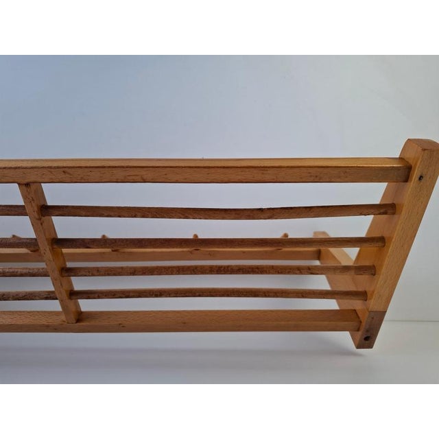 Mid-Century Czechoslovakian Wooden Wall Coat Rack with Shelf by ULUV, 1970 For Sale - Image 15 of 18