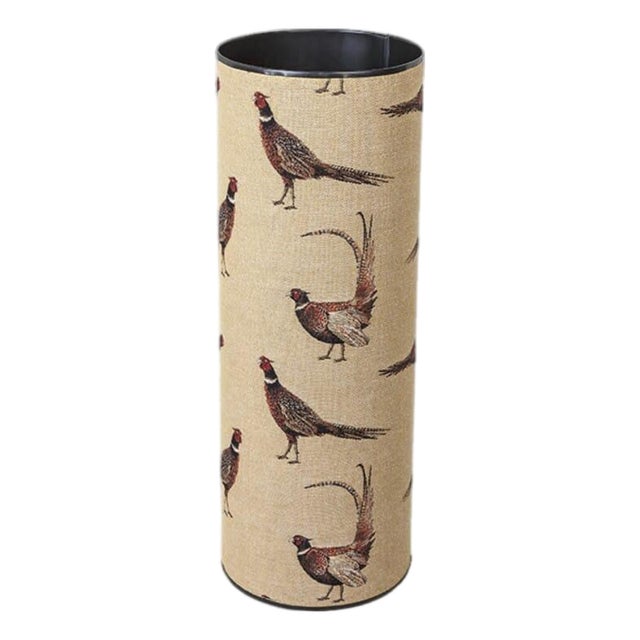 Country Pheasants Tapestry Umbrella Stand For Sale