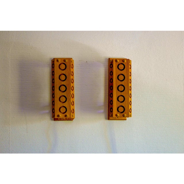 1970s Mid-Century Modern Pine Wall Sconces from Vemdalia, Sweden, 1975, Set of 2 For Sale - Image 5 of 14