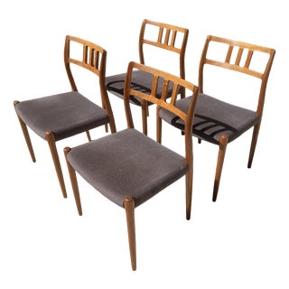 Model 79 Dining Chairs in Teak by Niels Otto (N. O.) Møller for J.L. Møllers, Denmark, 1960s, Set of 4 For Sale
