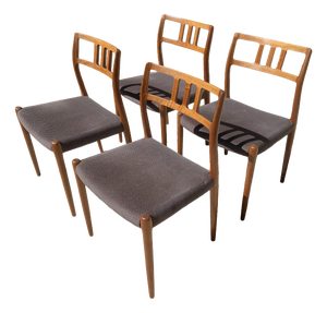 Model 79 Dining Chairs in Teak by Niels Otto (N. O.) Møller for J.L. Møllers, Denmark, 1960s, Set of 4