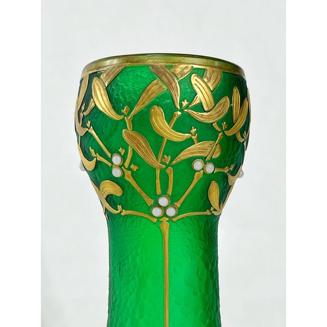 Exceptional Early Antique Art Nouveau Mont Joye Vase by François-Théodore Legras in Cristallerie de Saint-Denis, near...