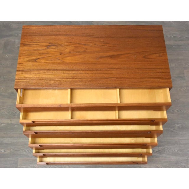 Arne Wahl Iversen 1960s Arne Wahl Iversen Danish Modern Teak Tall Dresser For Sale - Image 4 of 10
