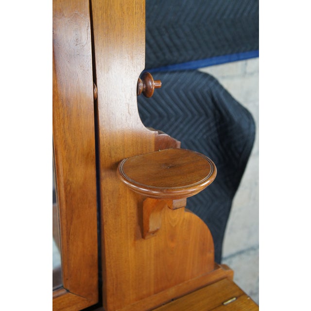 Antique Victorian Eastlake Walnut Marble Top Gentlemans Dresser Glove Box Mirror For Sale - Image 9 of 13