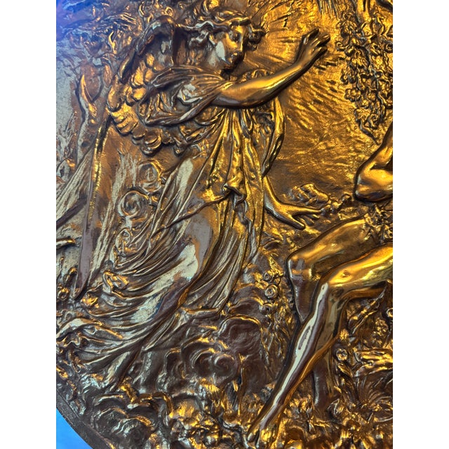 Early 21st Century Antique Neoclassical Style Bronze Relief Plaque For Sale - Image 5 of 6