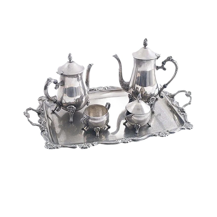 Silver Coffee Service Set, Set of 5 Chairish