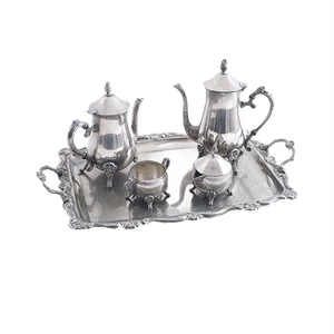 Silver Coffee Service Set, Set of 5