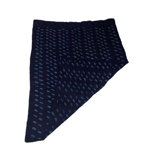 1980s Fine Indigo Cloth - Mossi Tribe Burkina Faso 58" H by 41" W For Sale - Image 5 of 8