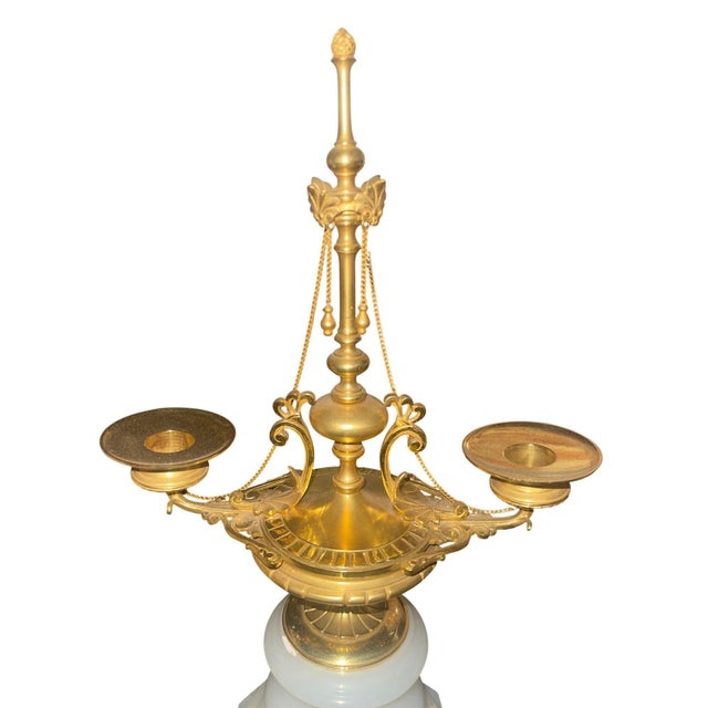 Bronze Early 20th Century French Bronze & Onyx Clock Garniture, Allegory of the Arts. For Sale - Image 8 of 10