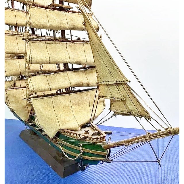 A wonderfully patinated wooden model whaling ship, a whale of a deal, yawl, it's quite the ketch. A square deal on a...
