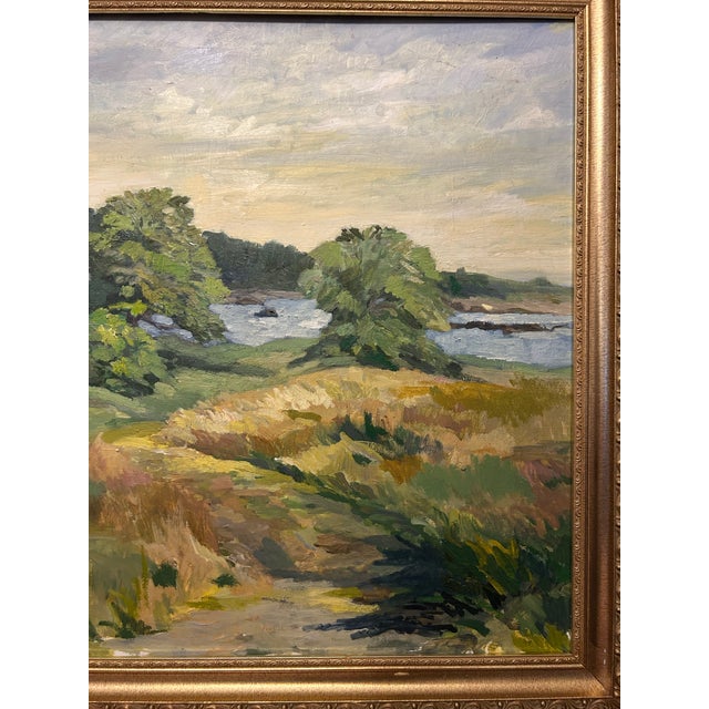 1970s Vintage Maine Coast Painting For Sale - Image 5 of 9