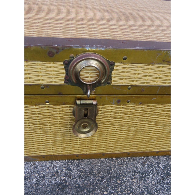 Hollywood Regency Wicker Cedar Hope Chest Blanket Trunk 6326 For Sale - Image 9 of 13