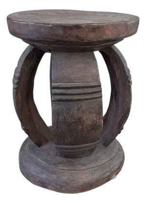 Vintage Rustic Wood African Large Baga Stool/Table Guinea-Bissau 15.5" H by 12"w
