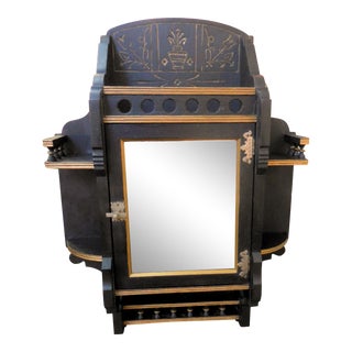 1880's Eastlake Ebonized Curio Wall Cabinet For Sale