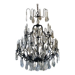 Gorgeous! Large Foyer Oil Rubbed Bronze Crystal Chandelier For Sale