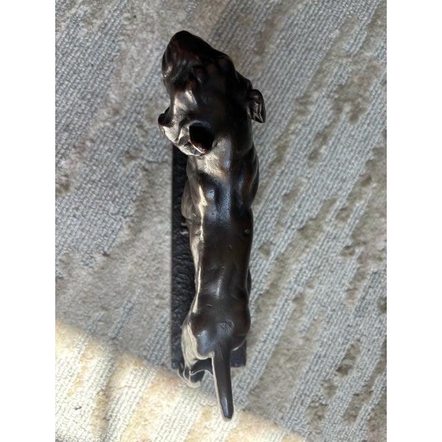 Realism Bronze Roaring Tiger on a Plinth Base For Sale - Image 3 of 8