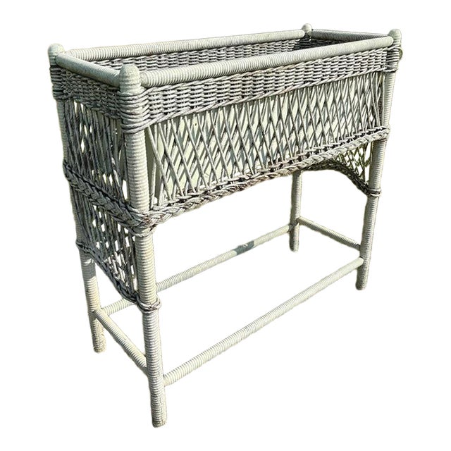 Antique Wicker Plant Stand For Sale