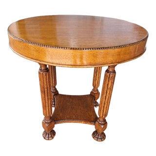 Round Coffee Table in Oak, England For Sale