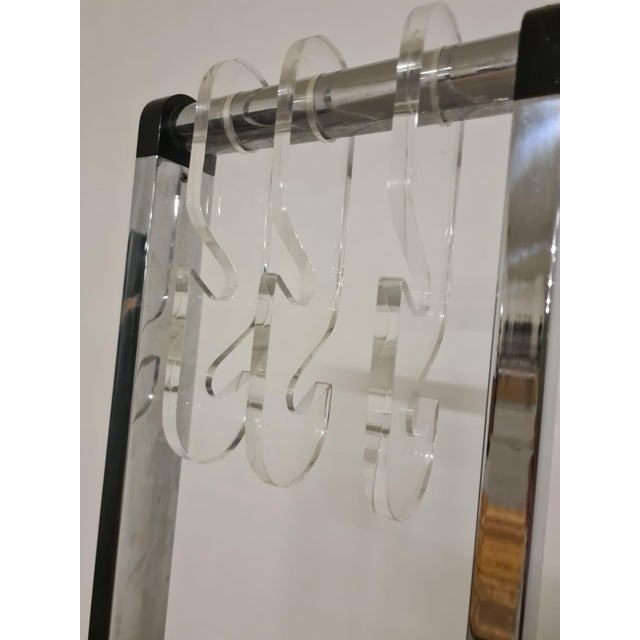 Space Age Coat Hanger in Marble, Steel and Acrylic Glass, 1970s For Sale - Image 12 of 18