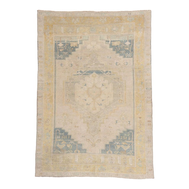 Vintage Turkish Oushak Rug, 04'02 X 06'00 For Sale